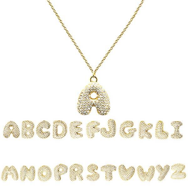 Amorino Bubble Initial Necklace with Zirconia