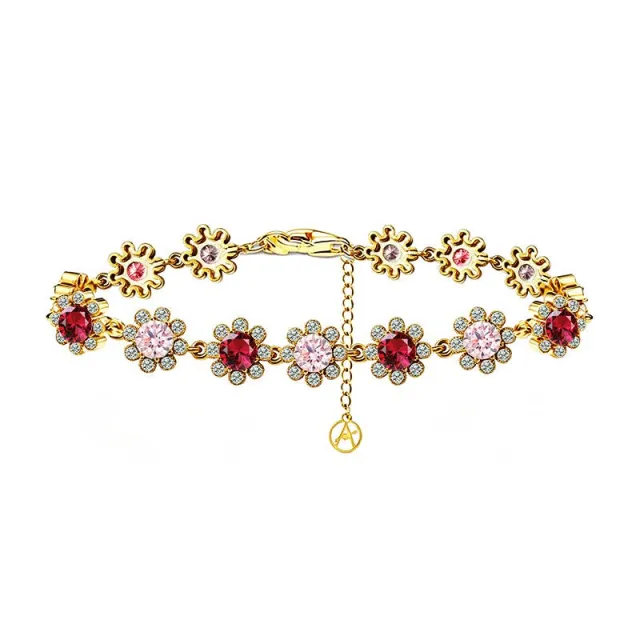 Amorino Floral Bracelet with Colored Zircons
