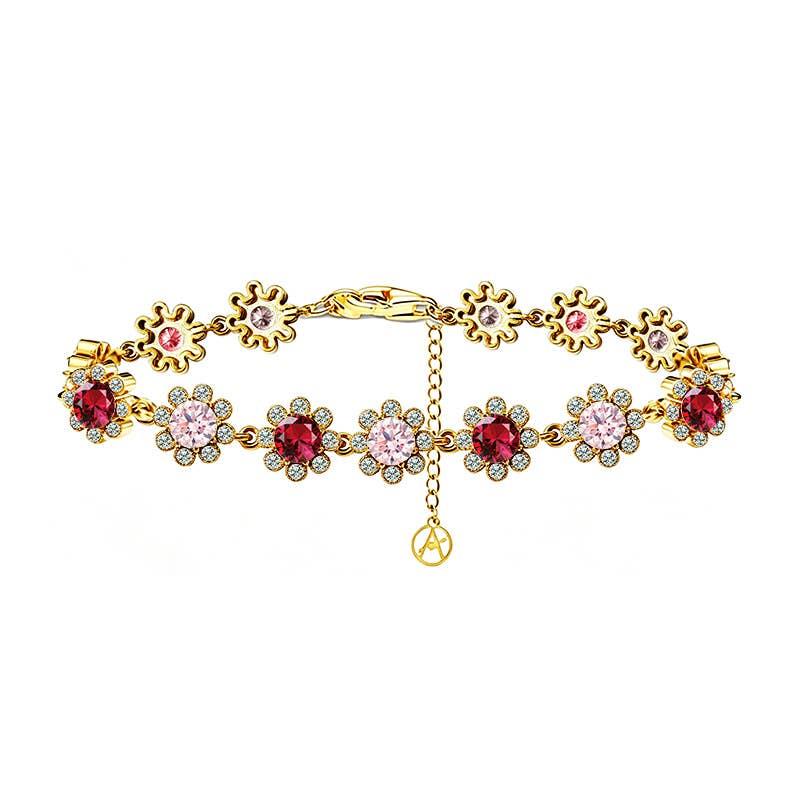 Amorino Floral Bracelet with Colored Zircons