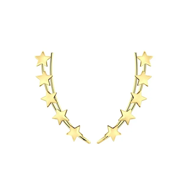JBX Starburst ear climber earrings gold