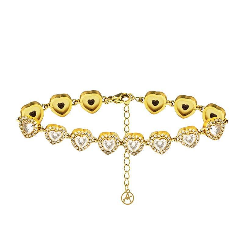 Amorino Heart Bracelet with Colored Zirconia