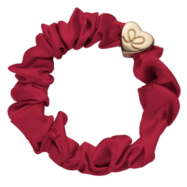 byEloise Heart silk scrunchie burgundy