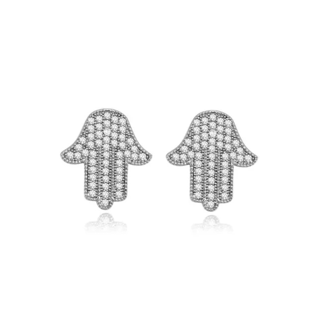JBX Hamsa Hand Earrings Silver Edition