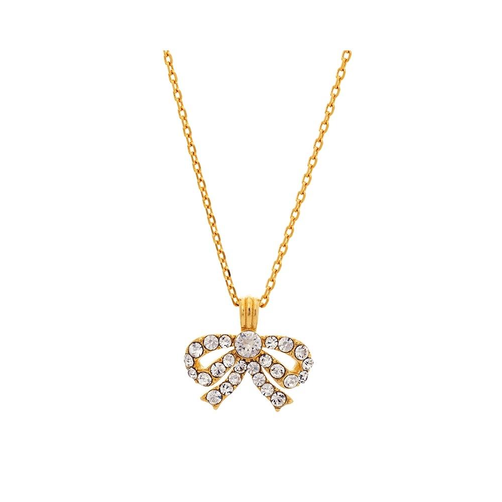 NÆRBILDE AV PETITE ANTOINETTE BOW NECKLACE GOLD