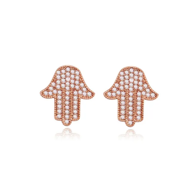 JBX Hamsa Hand Earrings Rose Gold Edition