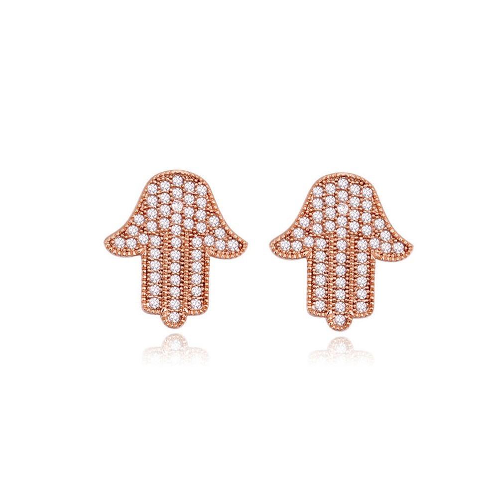 HAMSA HAND EARRINGS ROSE GOLD EDITION