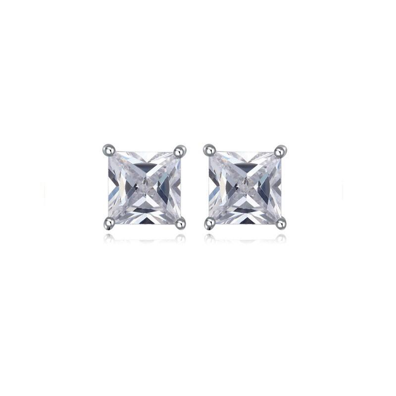 ESSENTIAL CRYSTAL SQUARE STUD EARRINGS