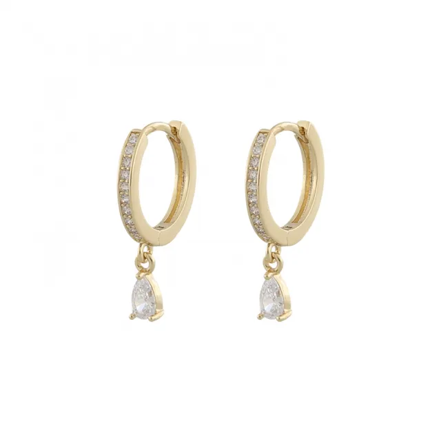 Snö of Sweden Camille Drop Earrings Gold/Clear