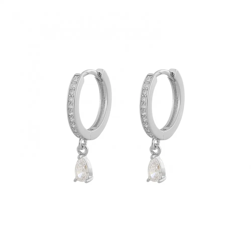 Snö of Sweden Camille Drop Earrings Silver/Clear