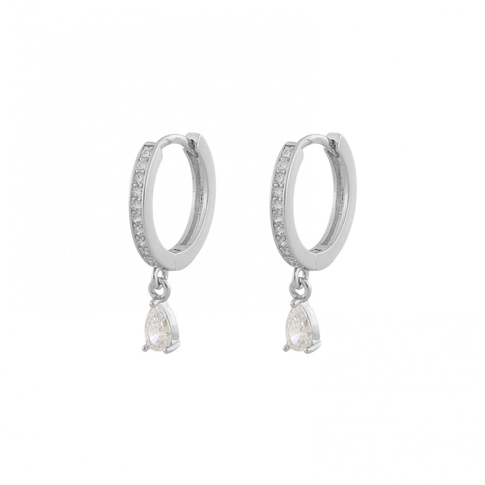 Snö of Sweden Camille Drop Earrings Silver/Clear