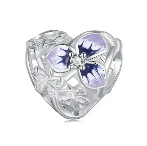 JBX charm Purple Heart silver
