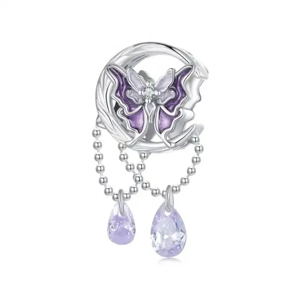 JBX charm Moon Butterfly silver