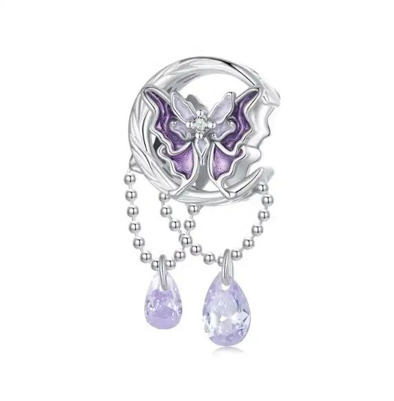 JBX CHARM MOON BUTTERFLY SILVER