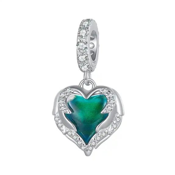JBX charm Deep Heart silver