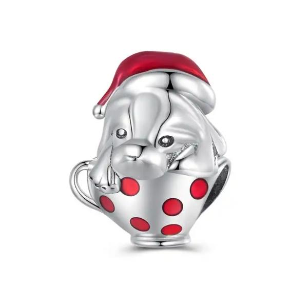 JBX charm Santa Dog silver