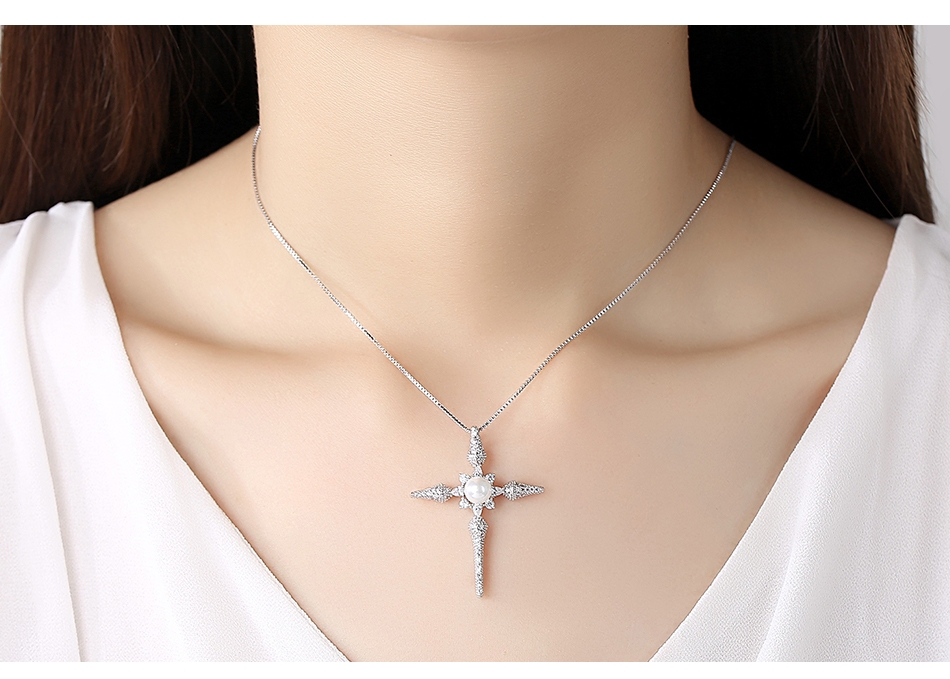 JBX Cross necklace silver
