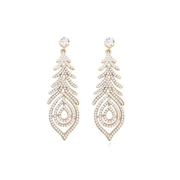 HOLLYWOOD STAR SWAROVSKI GOLD/CLEAR EARRINGS