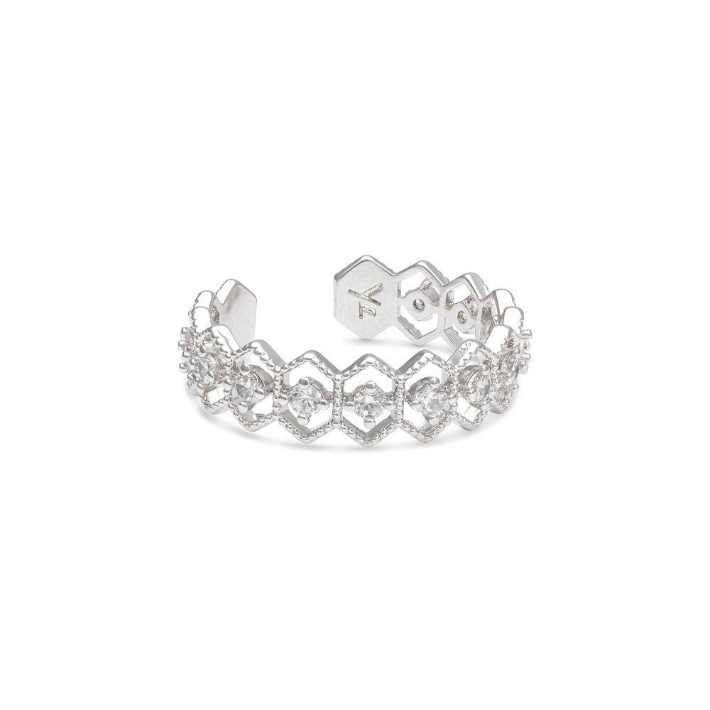 Ylva Li Nova ring - Crystal (Silver)