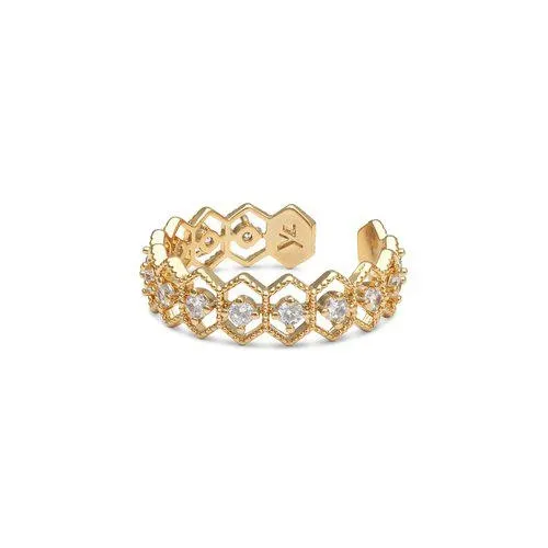 Ylva Li Nova ring - Crystal (Gold)