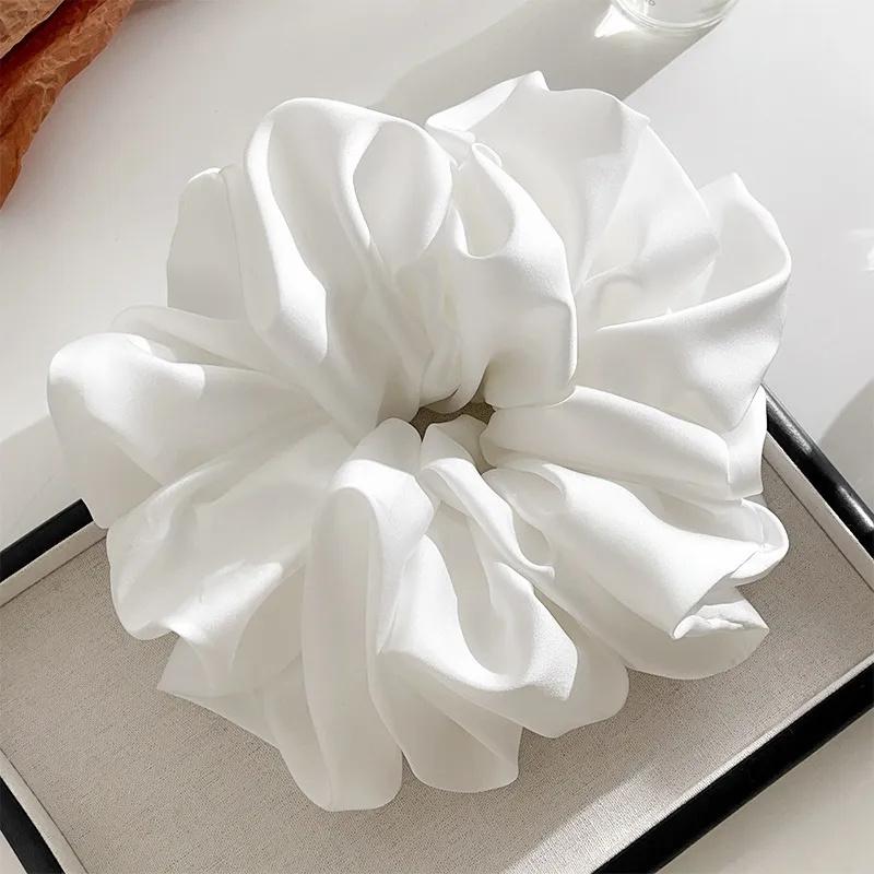 AVI Jewels Satin Bloom Scrunchie White
