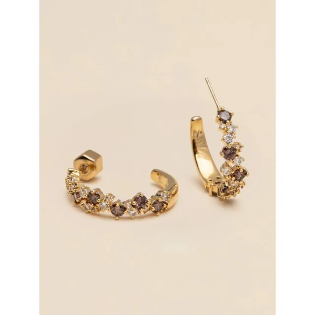 YLVA LI Meadow avantgarde earrings - Chestnut