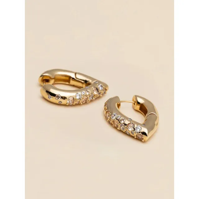 YLVA LI Hermes hoops Crystal/Champagne