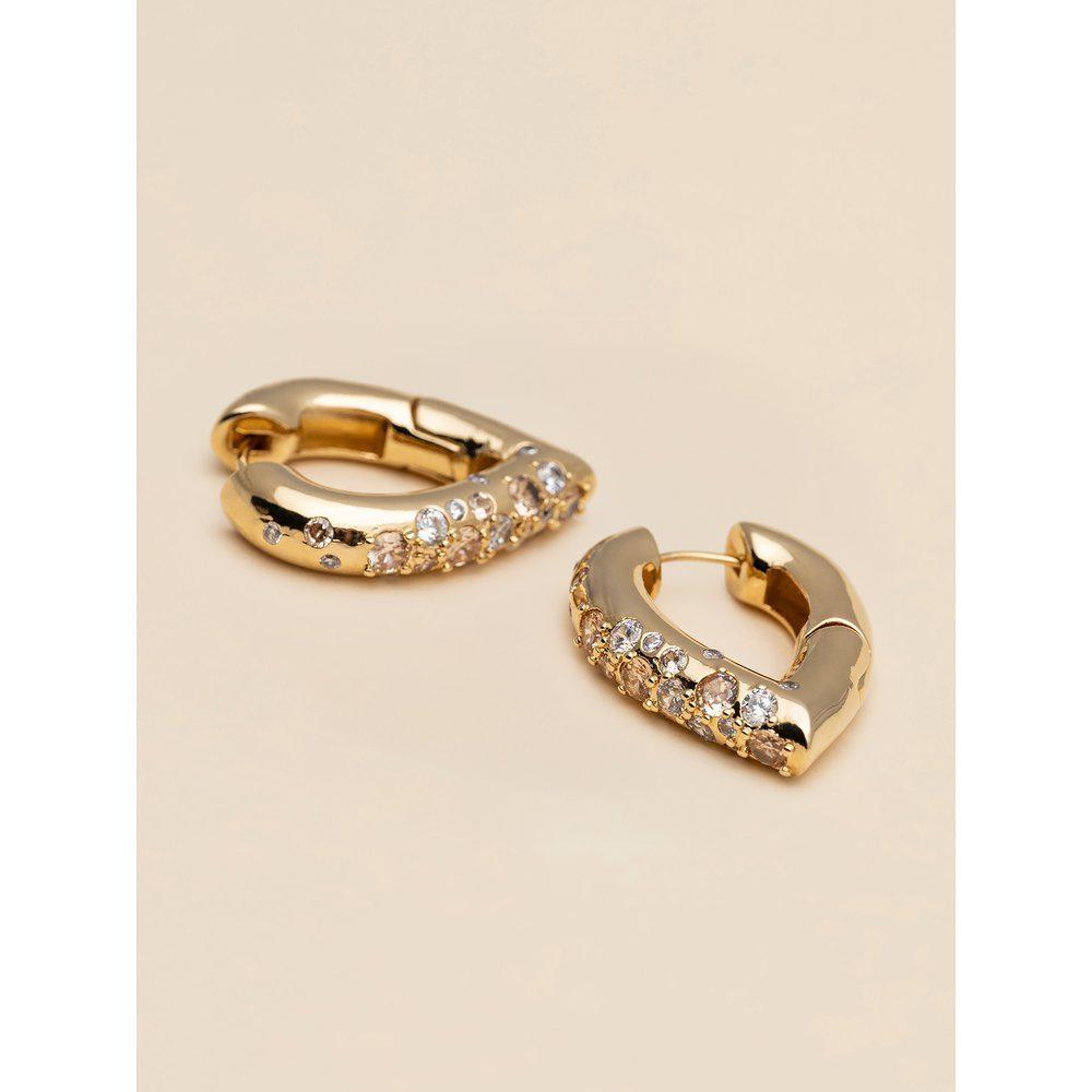 YLVA LI Hermes hoops Crystal/Champagne