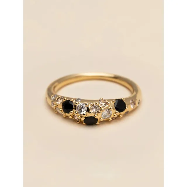 YLVA LI Hermes ring - Noir / champagne