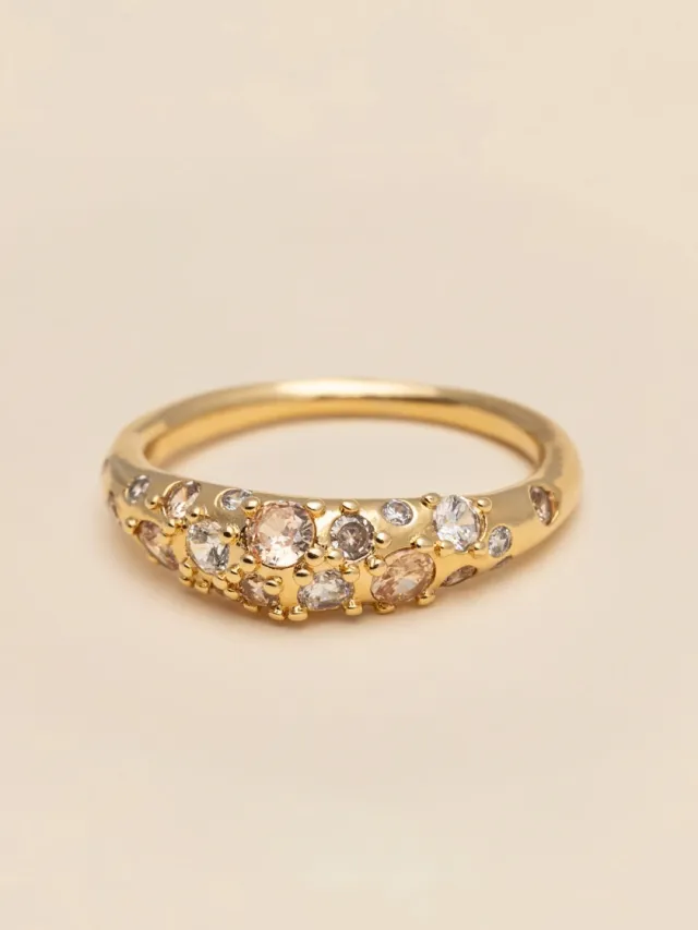 YLVA LI Hermes ring - Crystal / champagne