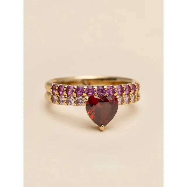 YLVA LI Venus ring - Pink garnet