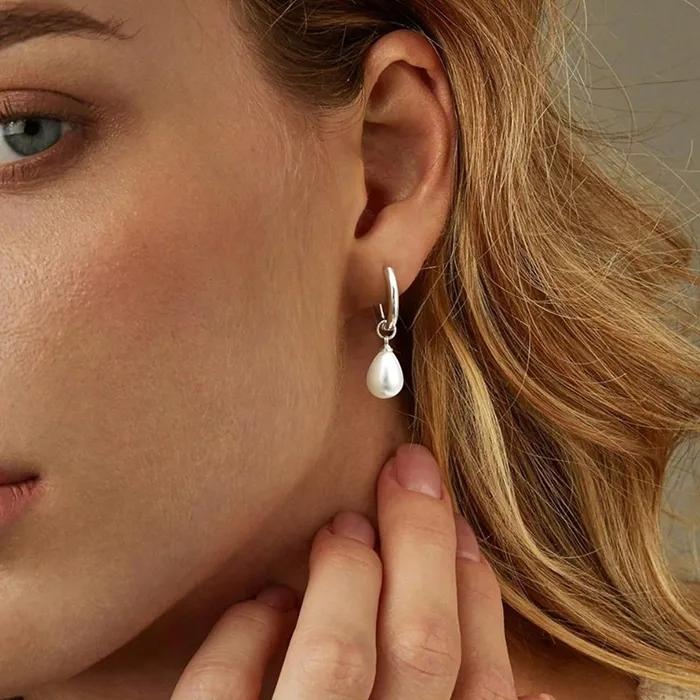 AVI Jewels Pearly earrings silver