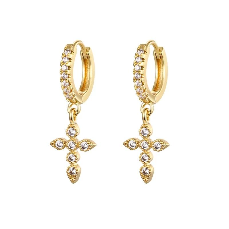 AVI Jewels Cross earrings gold