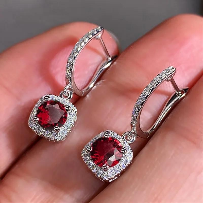 AVI Jewels Judy earrings silver/ruby