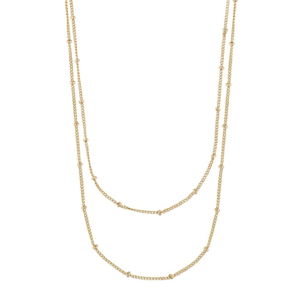 Snö of Sweden Amsterdam double chain necklace gold 