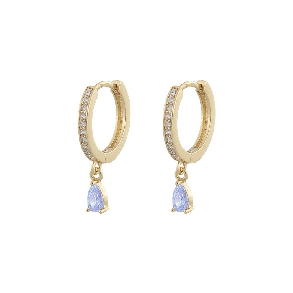 Snö of Sweden Camille drop earrings gold/light blue