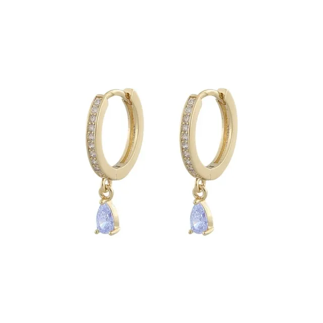 Snö of Sweden Camille drop earrings gold/light blue