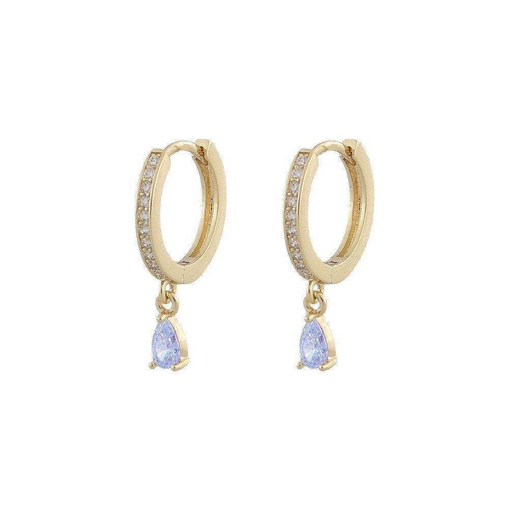 Snö of Sweden Camille drop earrings gold/light blue 