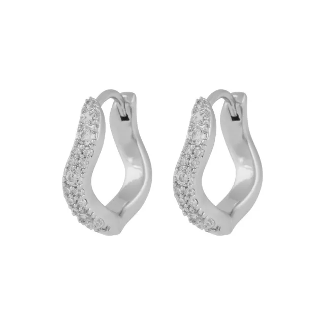 Snö of Sweden Essential Curve earrings silver