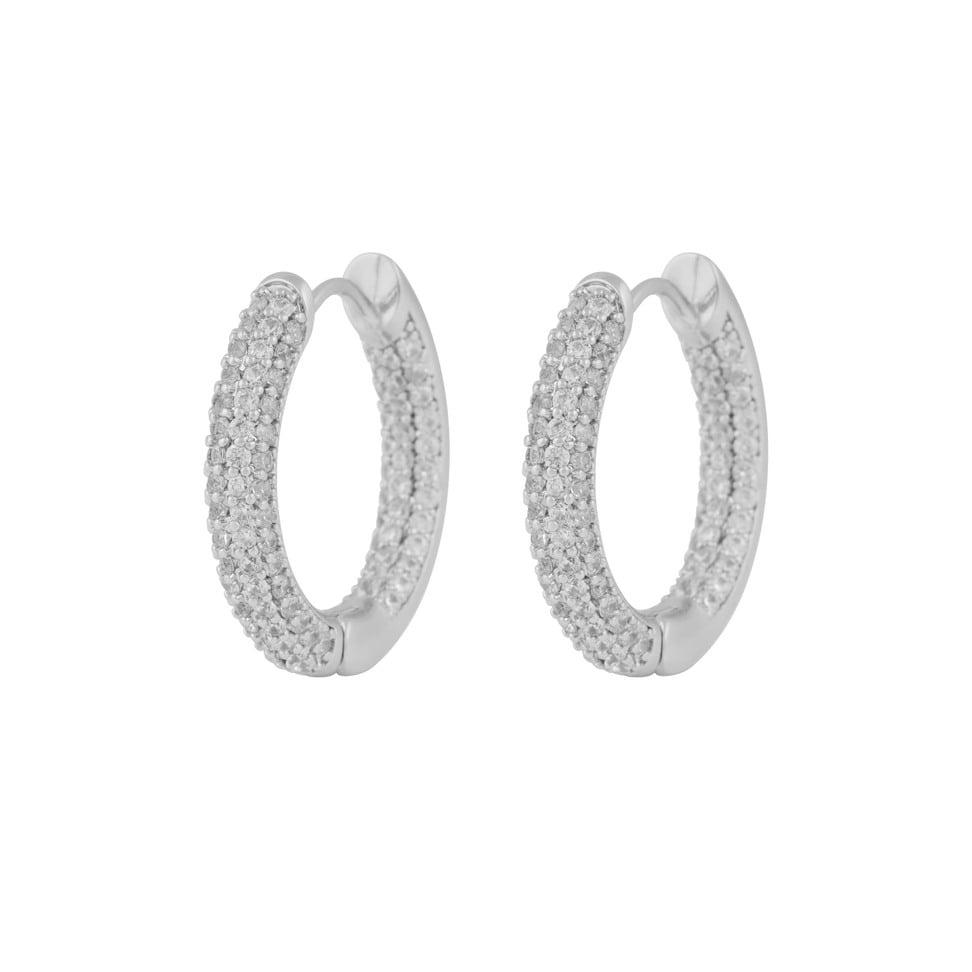 Snö of Sweden Liz big crystal earrings silver