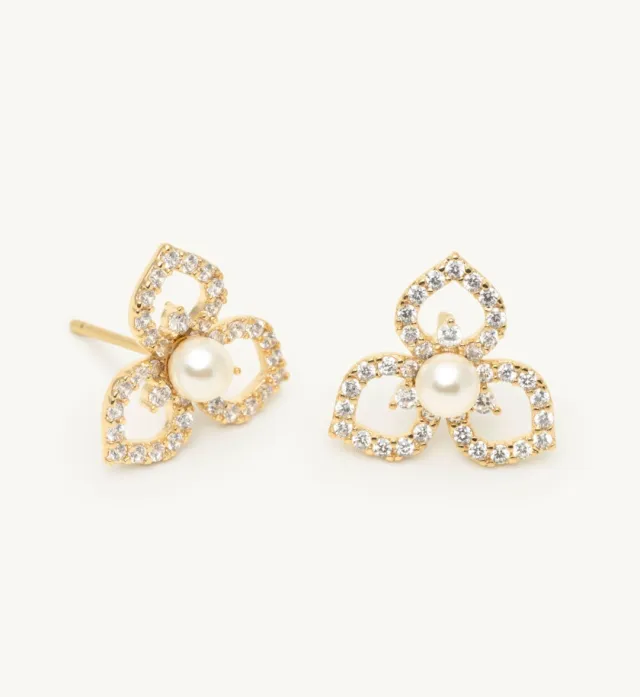 Lily and Rose Elise Earrings - Ivory Pearl (gold)
